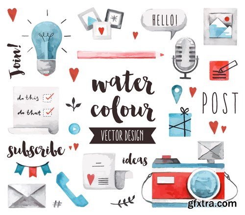 Water Color Vector Design - 12xEPS
