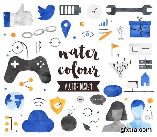 Water Color Vector Design - 12xEPS