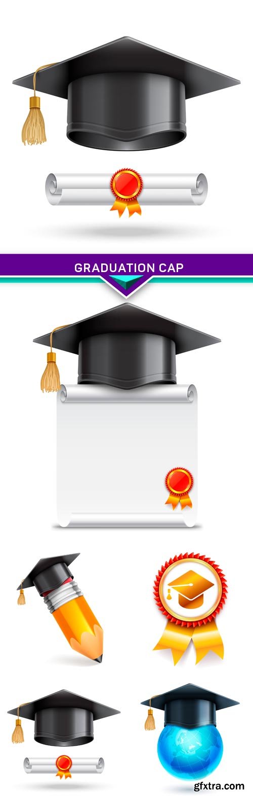 Graduation cap Vector education icon 5X EPS