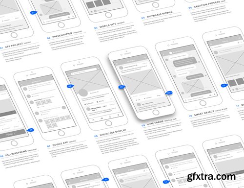 PSD Wireframe App Mockup vol 3 PSD Wireframe App Mockup vol 3