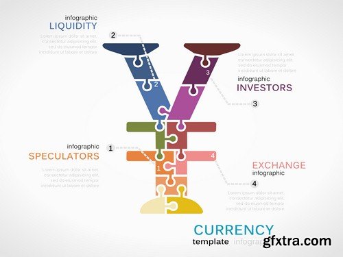Monetary currency infographics - 5 EPS