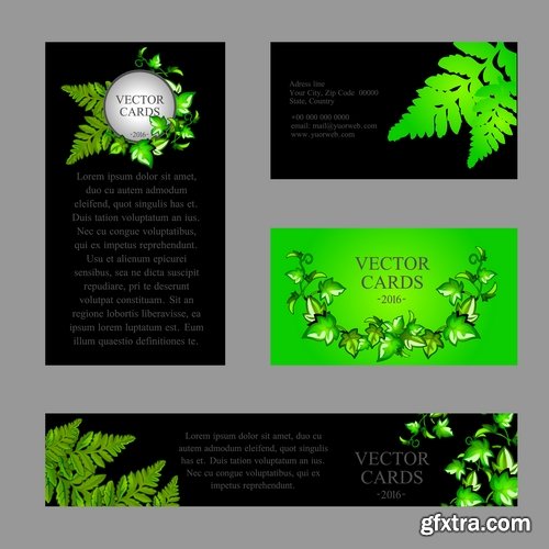 Collection of corporate business card sticker template flyer banner 2-25 EPS