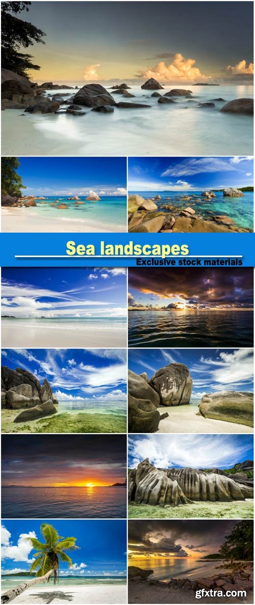 Sea Landscapes, Beautiful Beach in Seychelles 11xJPG