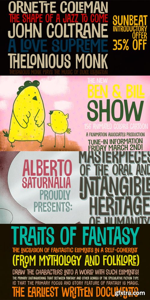 Sunbeat Font Family $50 Sunbeat Font Family $50