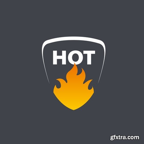 Collection fire picture vector logo illustration of the business campaign 44-25 Eps