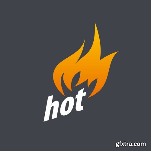 Collection fire picture vector logo illustration of the business campaign 44-25 Eps