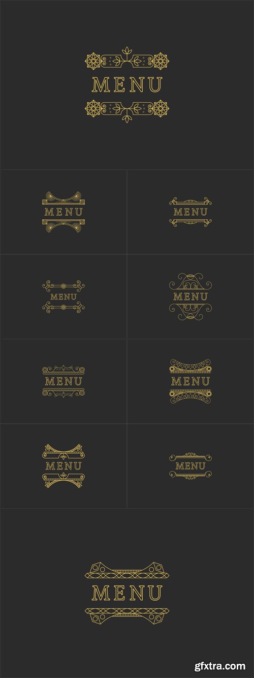 Vector Set - Restaurant Menu Headline Vector Set - Restaurant Menu Headline