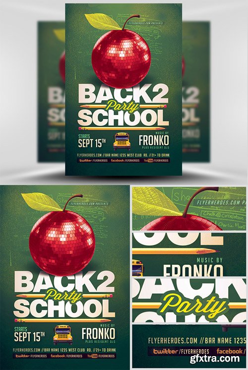 Back To School Party Flyer Template 6 Back To School Party Flyer Template 6