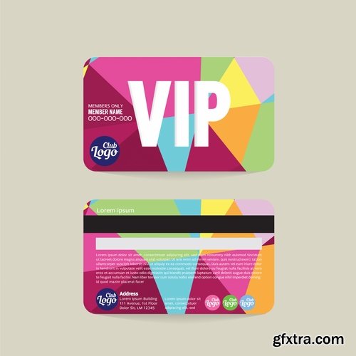 Collection of business card membership card club 25 EPS