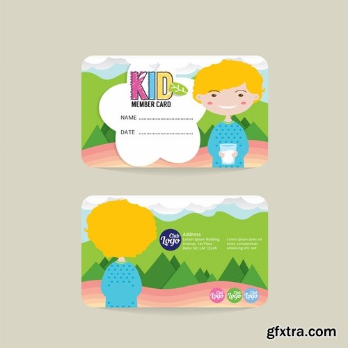 Collection of business card membership card club 25 EPS