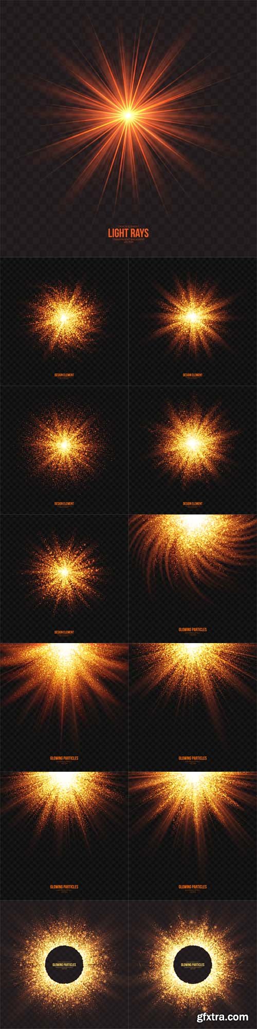 Vector Set - Abstract Gleaming Light Rays Backgrounds Vector Set - Abstract Gleaming Light Rays Backgrounds