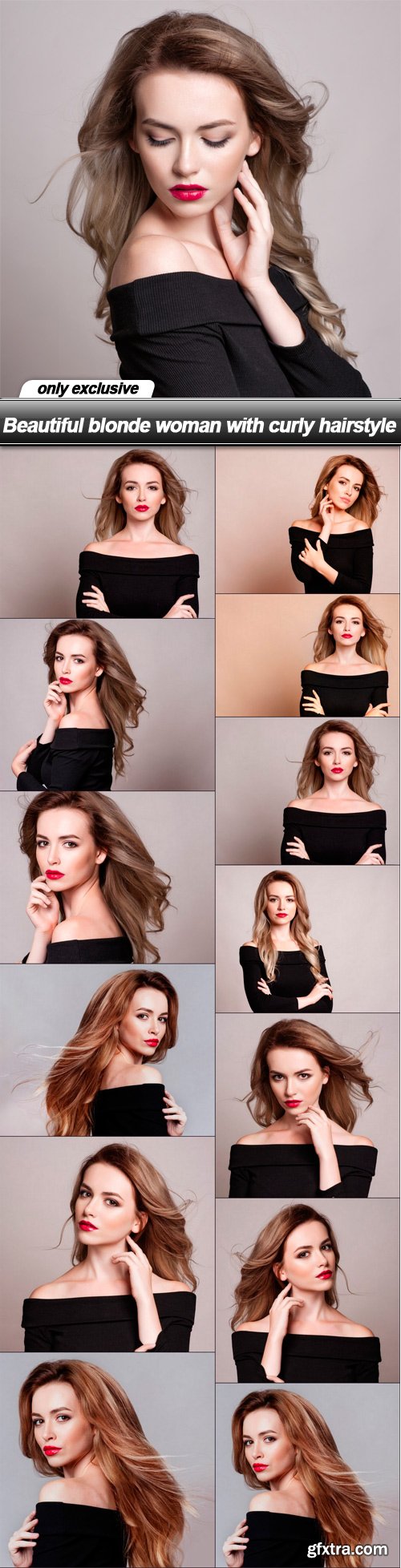 Beautiful Blonde Woman with Curly Hairstyle 14xJPG