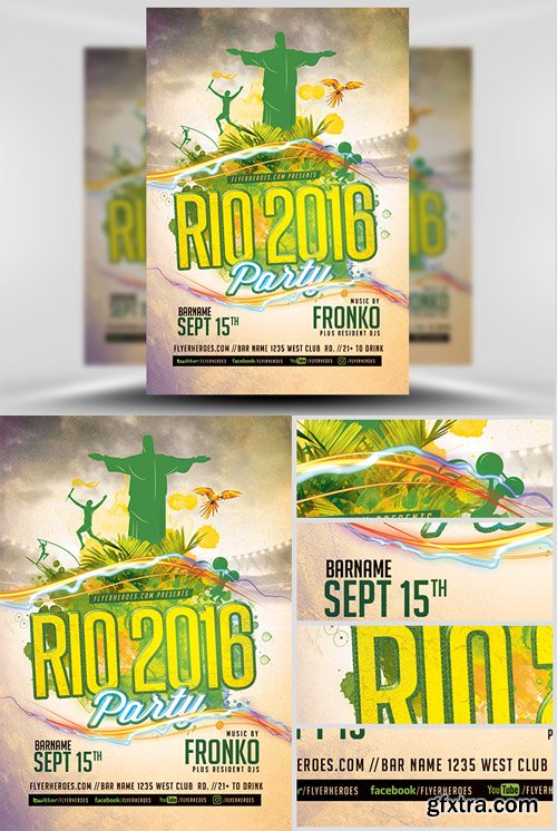 Rio Olympic Party Flyer Template Rio Olympic Party Flyer Template