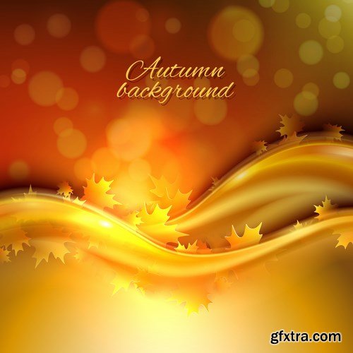 Autumn background with leaves - 16 EPS