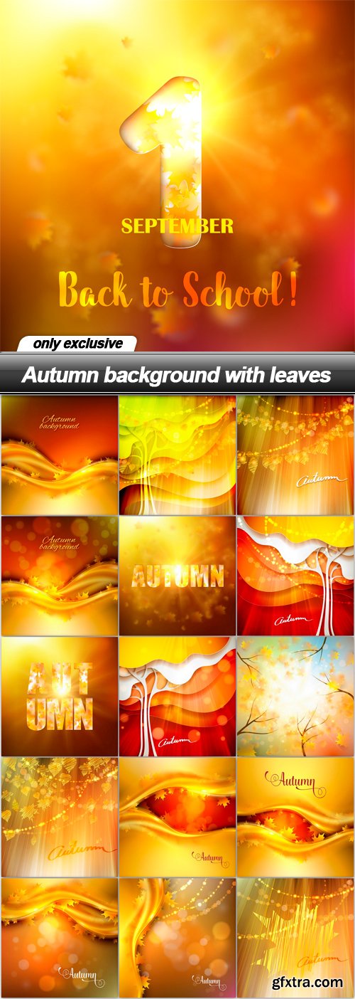 Autumn background with leaves - 16 EPS