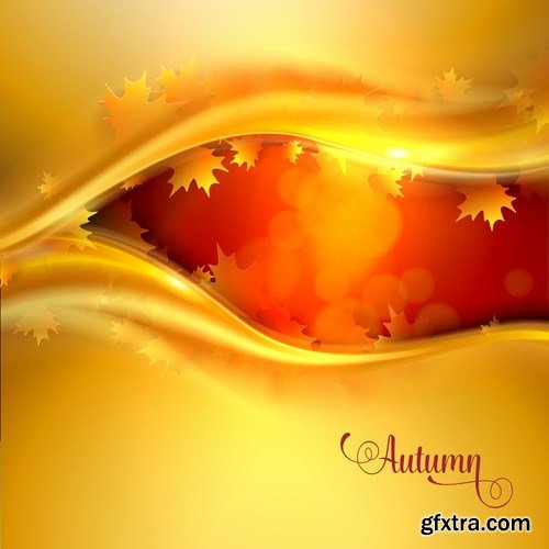 Autumn background with leaves - 16 EPS