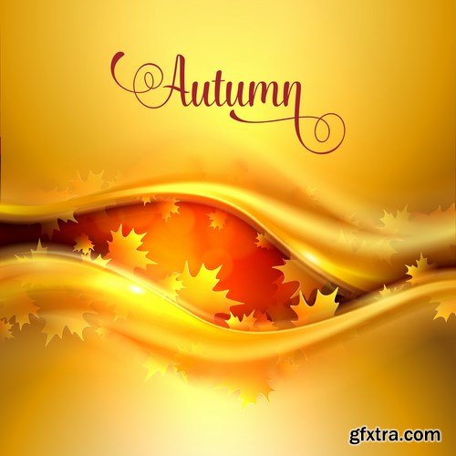 Autumn background with leaves - 16 EPS