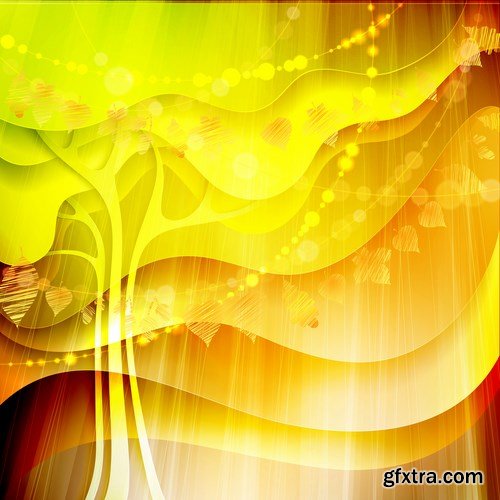 Autumn background with leaves - 16 EPS