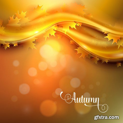 Autumn background with leaves - 16 EPS