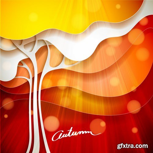 Autumn background with leaves - 16 EPS