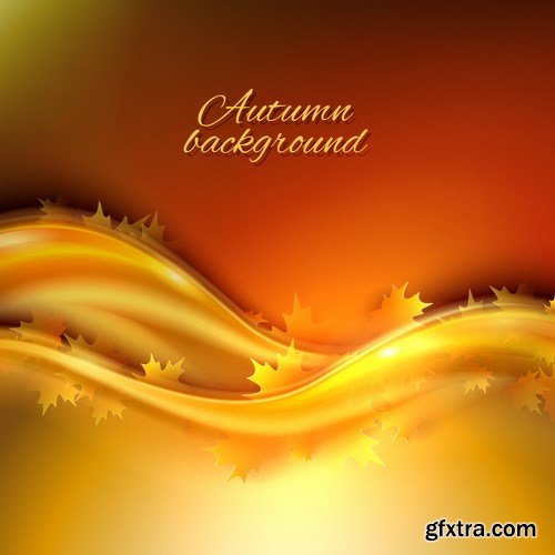 Autumn background with leaves - 16 EPS