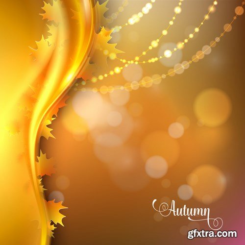 Autumn background with leaves - 16 EPS