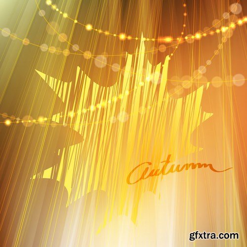 Autumn background with leaves - 16 EPS