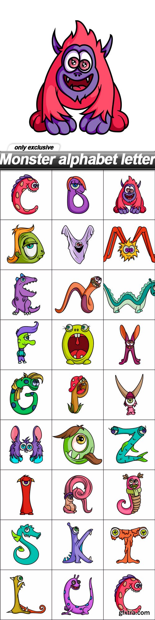 Monster alphabet letter - 26 EPS