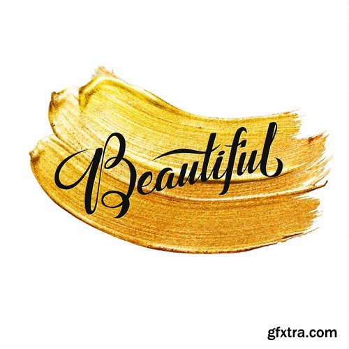 Collection slogan on a gold background image for clothes 25 EPS