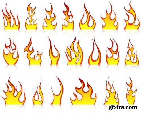 Fire Vector Design Elements 2 - 25xEPS