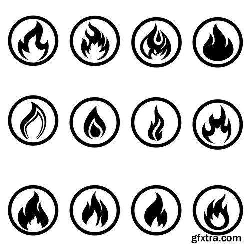 Fire Vector Design Elements 2 - 25xEPS