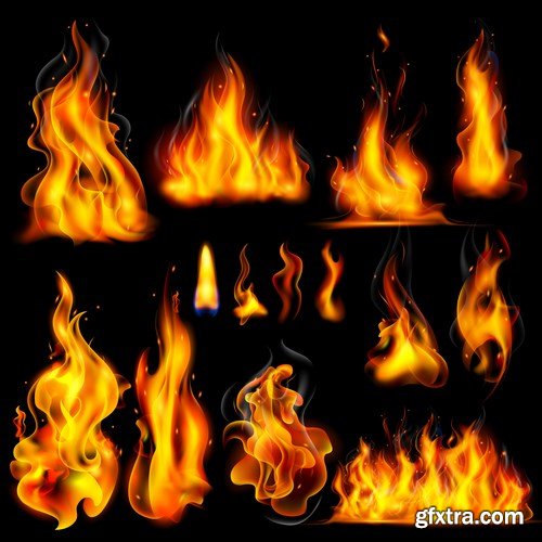 Fire Vector Design Elements 2 - 25xEPS