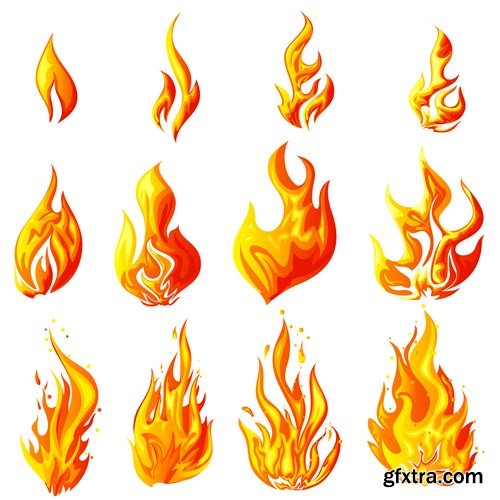 Fire Vector Design Elements 2 - 25xEPS