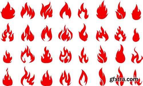 Fire Vector Design Elements 2 - 25xEPS