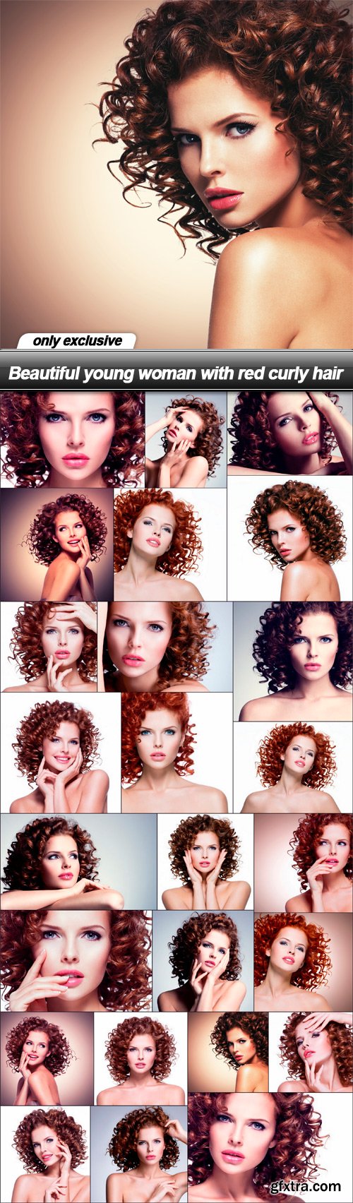 Beautiful Young Woman with Red Curly Hair 25xJPG