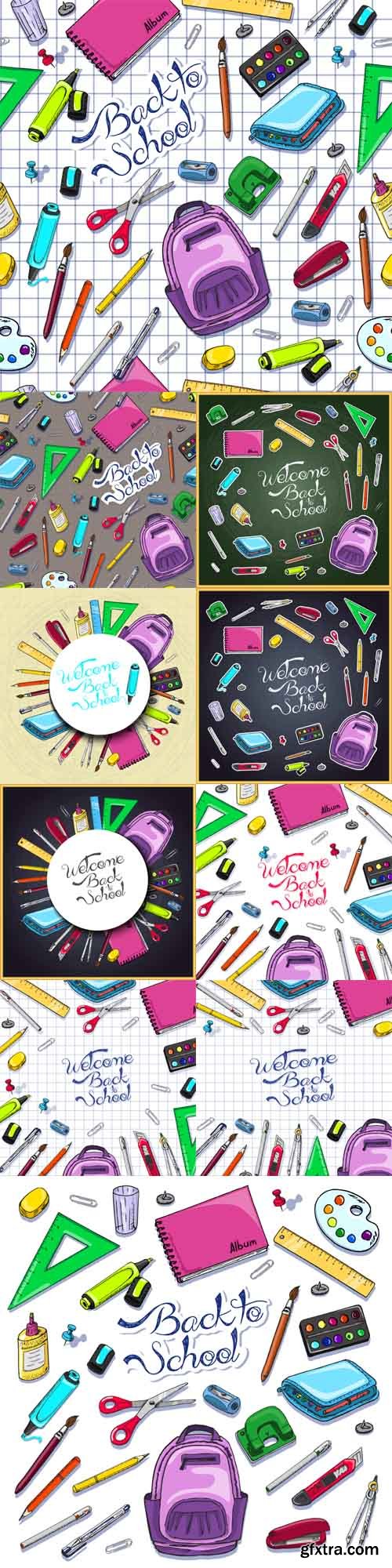 Vector Set - Illustrations of Back to School Supplies Vector Set - Illustrations of Back to School Supplies
