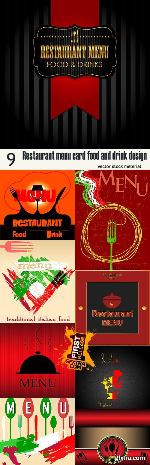Restaurant menu card food and drink design