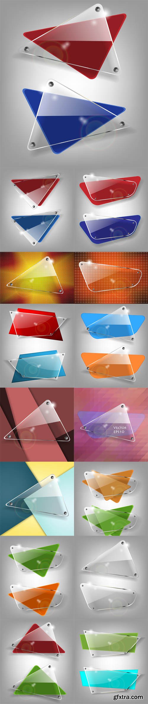 Vector Set - Colorful Glass Banners