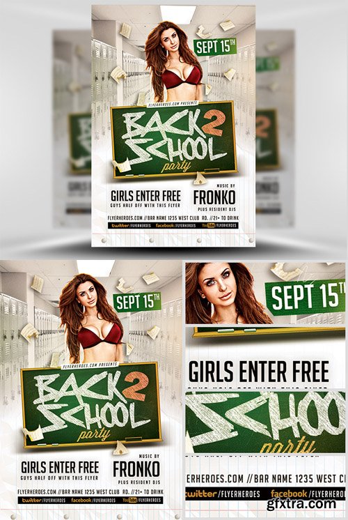 Back To School Party Flyer Template 9 Back To School Party Flyer Template 9