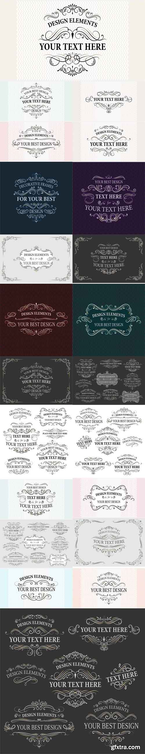 Vector Set - Decorative Swirly Frames for Your Design Vector Set - Decorative Swirly Frames for Your Design