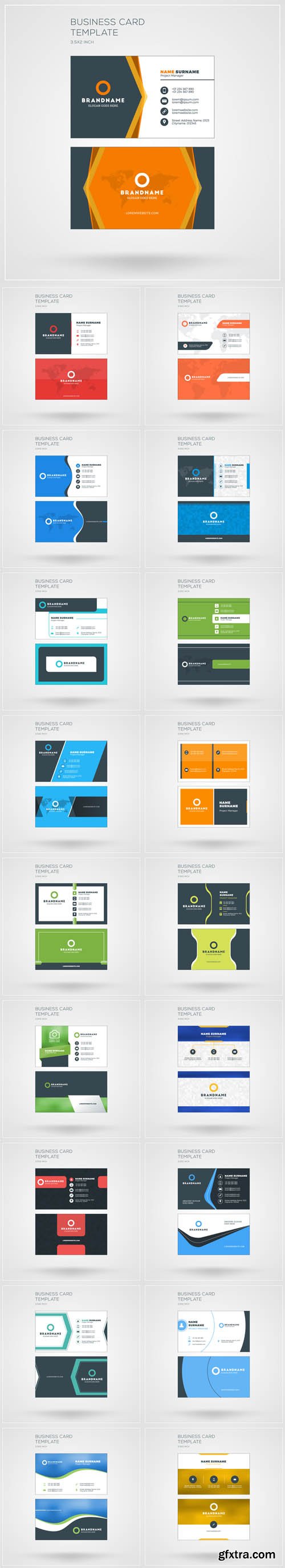 Vector Set - Business Card Templates with Company Logo Vector Set - Business Card Templates with Company Logo