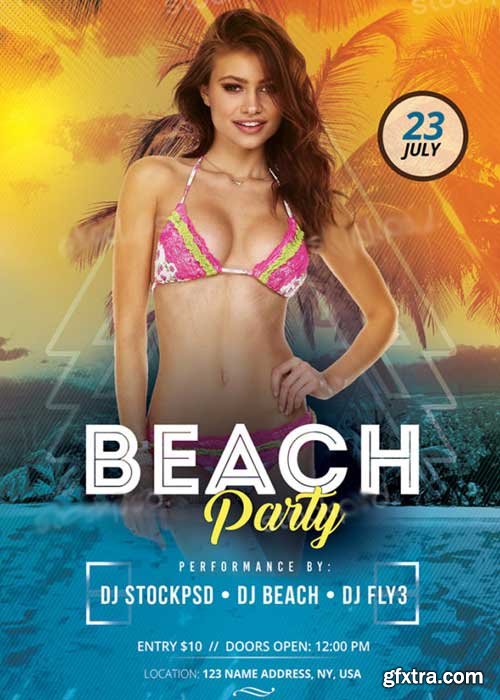 Beach Party V10 PSD Flyer Template GFxtra