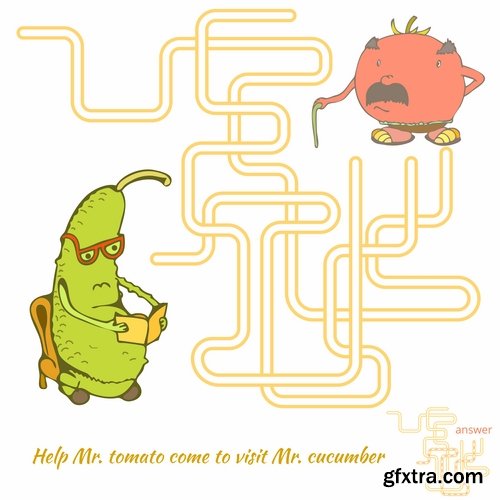 Collection maze puzzle baby animals illustration for children's books 25 EPS Collection maze puzzle baby animals illustration for children's books 25 EPS