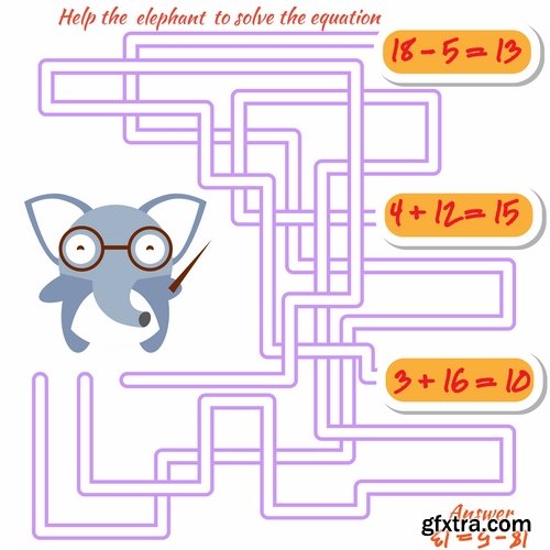 Collection maze puzzle baby animals illustration for children's books 25 EPS Collection maze puzzle baby animals illustration for children's books 25 EPS