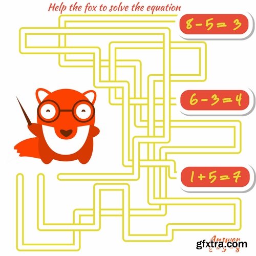 Collection maze puzzle baby animals illustration for children's books 25 EPS Collection maze puzzle baby animals illustration for children's books 25 EPS