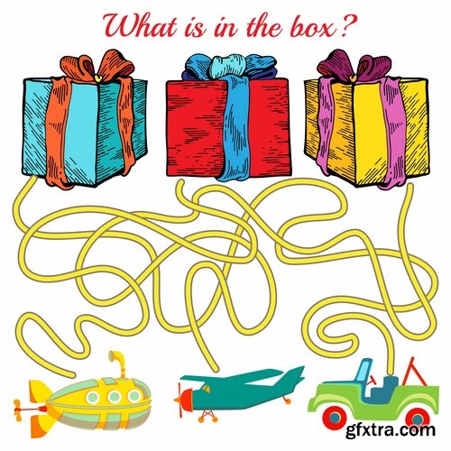 Collection maze puzzle baby animals illustration for children's books 25 EPS Collection maze puzzle baby animals illustration for children's books 25 EPS
