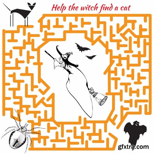 Collection maze puzzle baby animals illustration for children's books 25 EPS Collection maze puzzle baby animals illustration for children's books 25 EPS