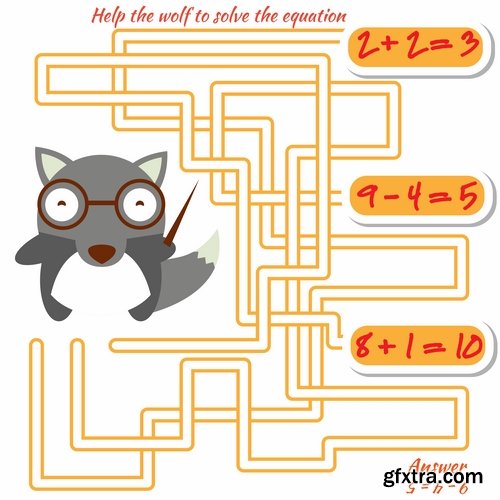Collection maze puzzle baby animals illustration for children's books 25 EPS Collection maze puzzle baby animals illustration for children's books 25 EPS