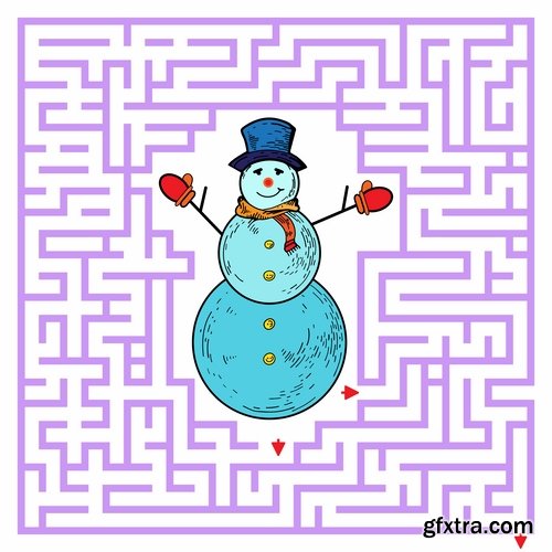 Collection maze puzzle baby animals illustration for children's books 25 EPS Collection maze puzzle baby animals illustration for children's books 25 EPS
