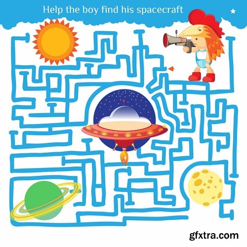 Collection maze puzzle baby animals illustration for children's books 25 EPS Collection maze puzzle baby animals illustration for children's books 25 EPS